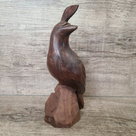 Pair (2) Solid Wood Quail Carving Ironwood Bird Figure Statue Sculpture 8.5 " - Picture 2 of 15